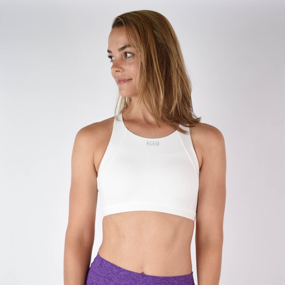 FLEO white jourdaine sports bra